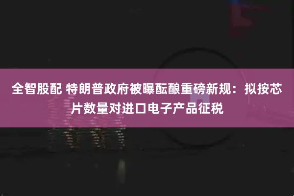 全智股配 特朗普政府被曝酝酿重磅新规：拟按芯片数量对进口电子产品征税